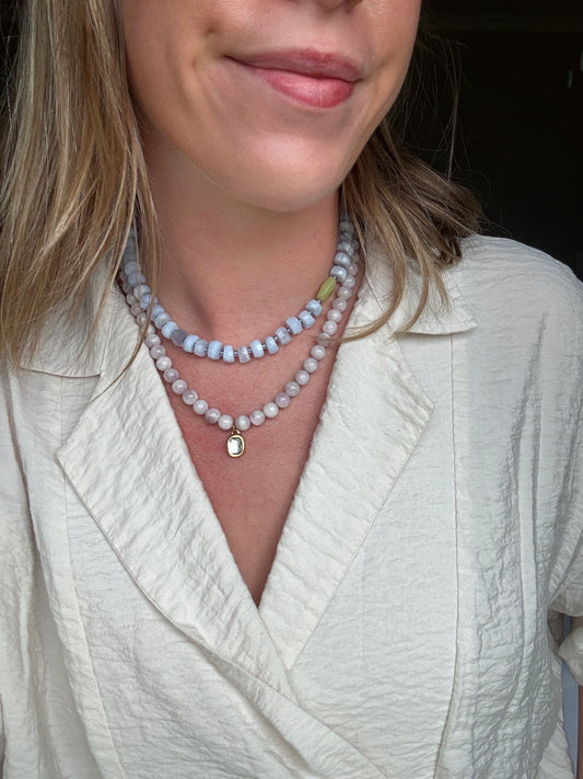 Kunzite Bling Drop Necklace