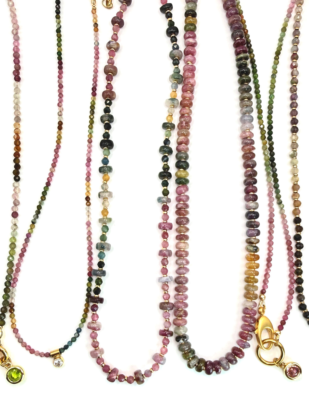 Watermelon Tourmaline & Silver Chunky Layering Necklace