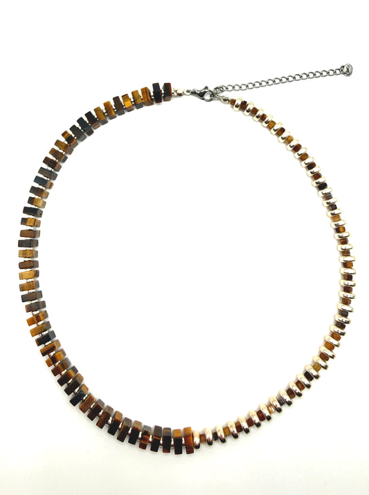 Half and Half - Tiger Eye & Silver