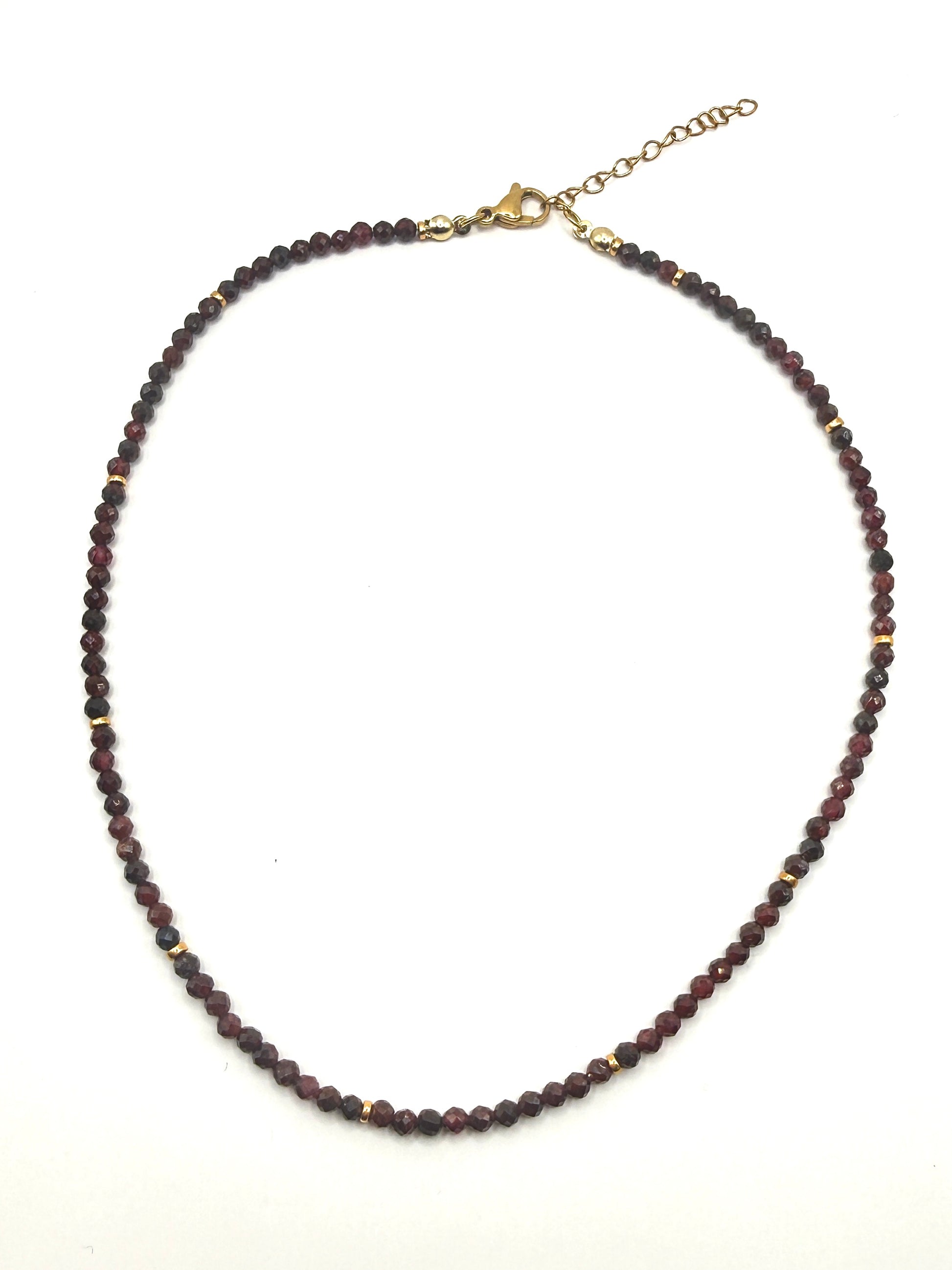 Layer Necklace - Garnet & Gold (spacers)