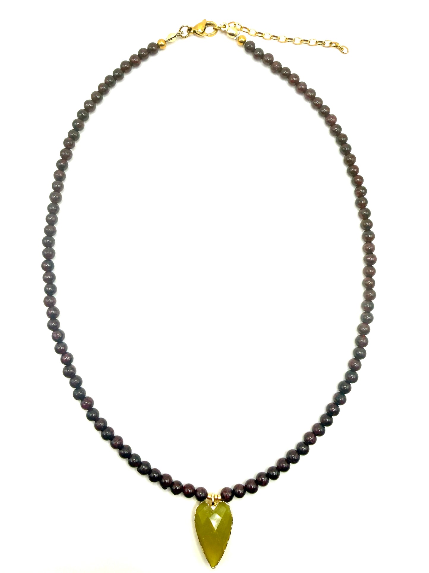 Heart Drop - Garnet & Serpentine