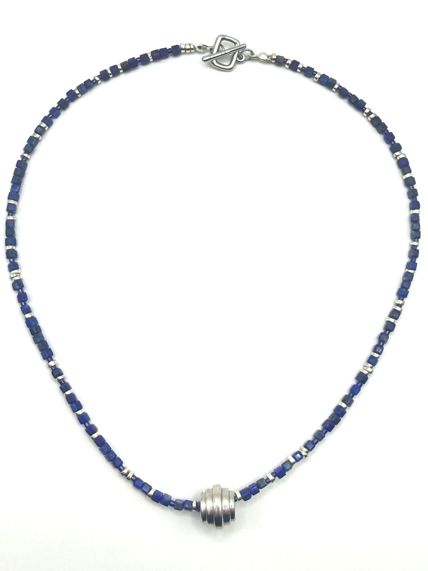 Slider Necklace - Lapis & Silver