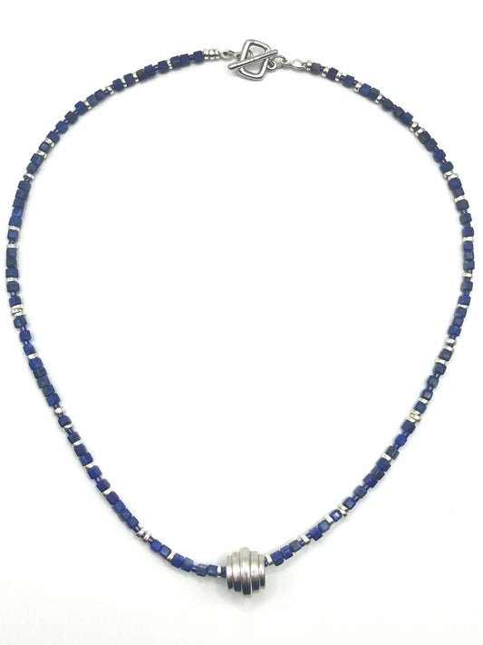 Slider Necklace - Lapis & Silver