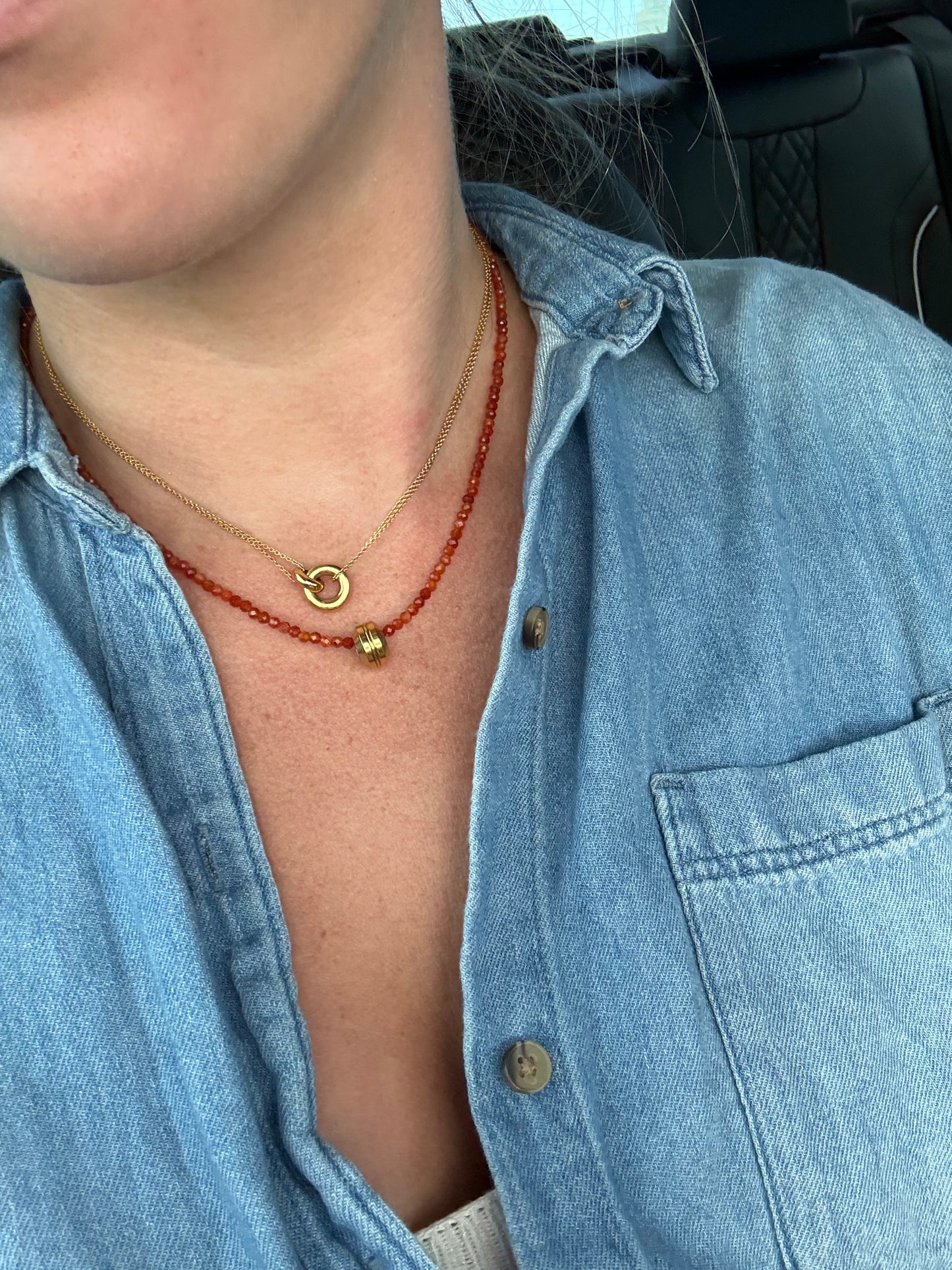 Carnelian Slider Necklace