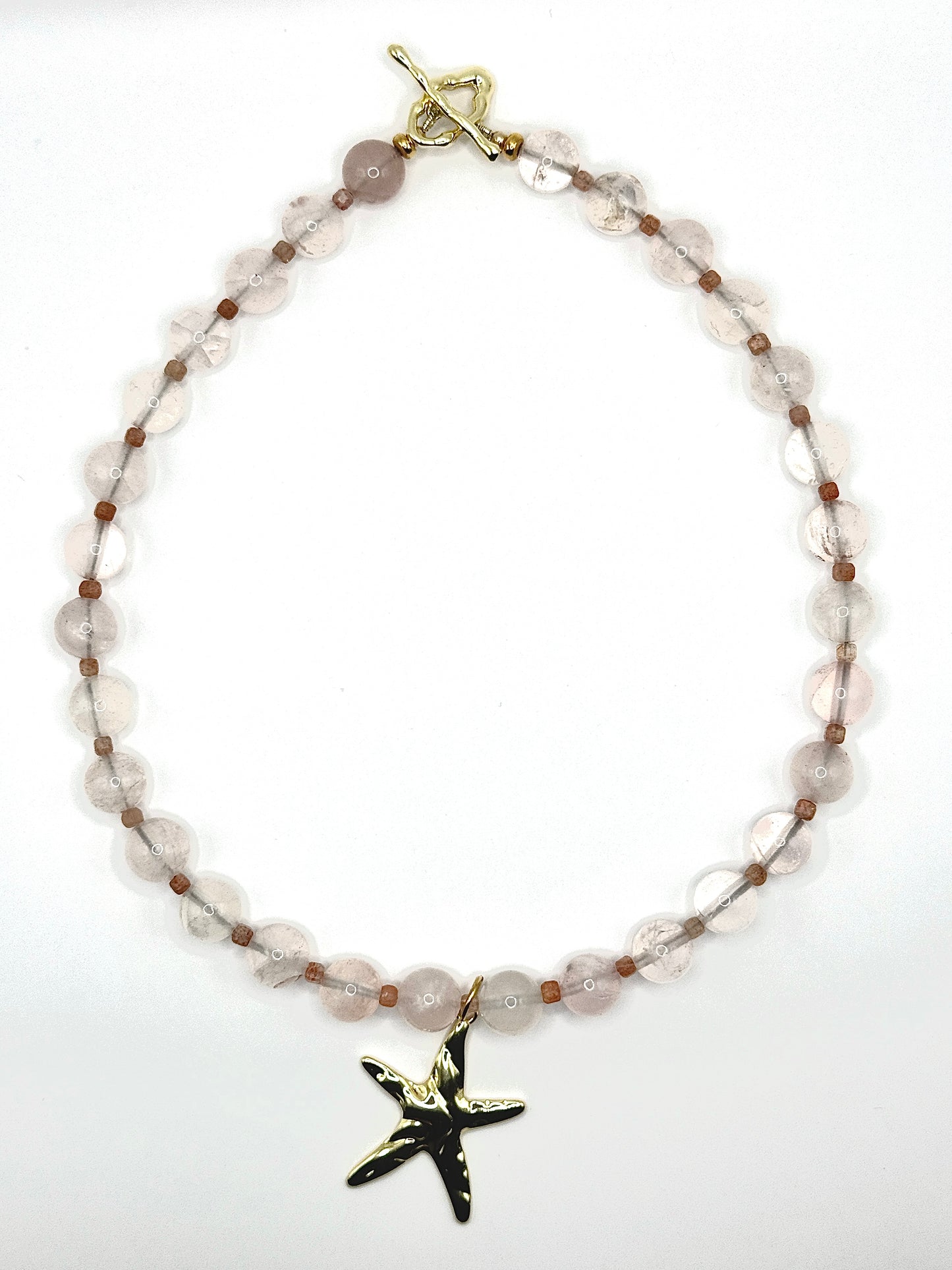Rose Quartz Starfish Drop Necklace