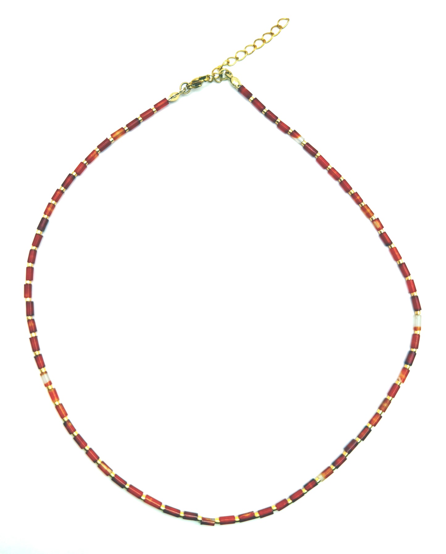 Carnelian Tube Layering Necklace