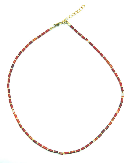 Carnelian Tube Layering Necklace