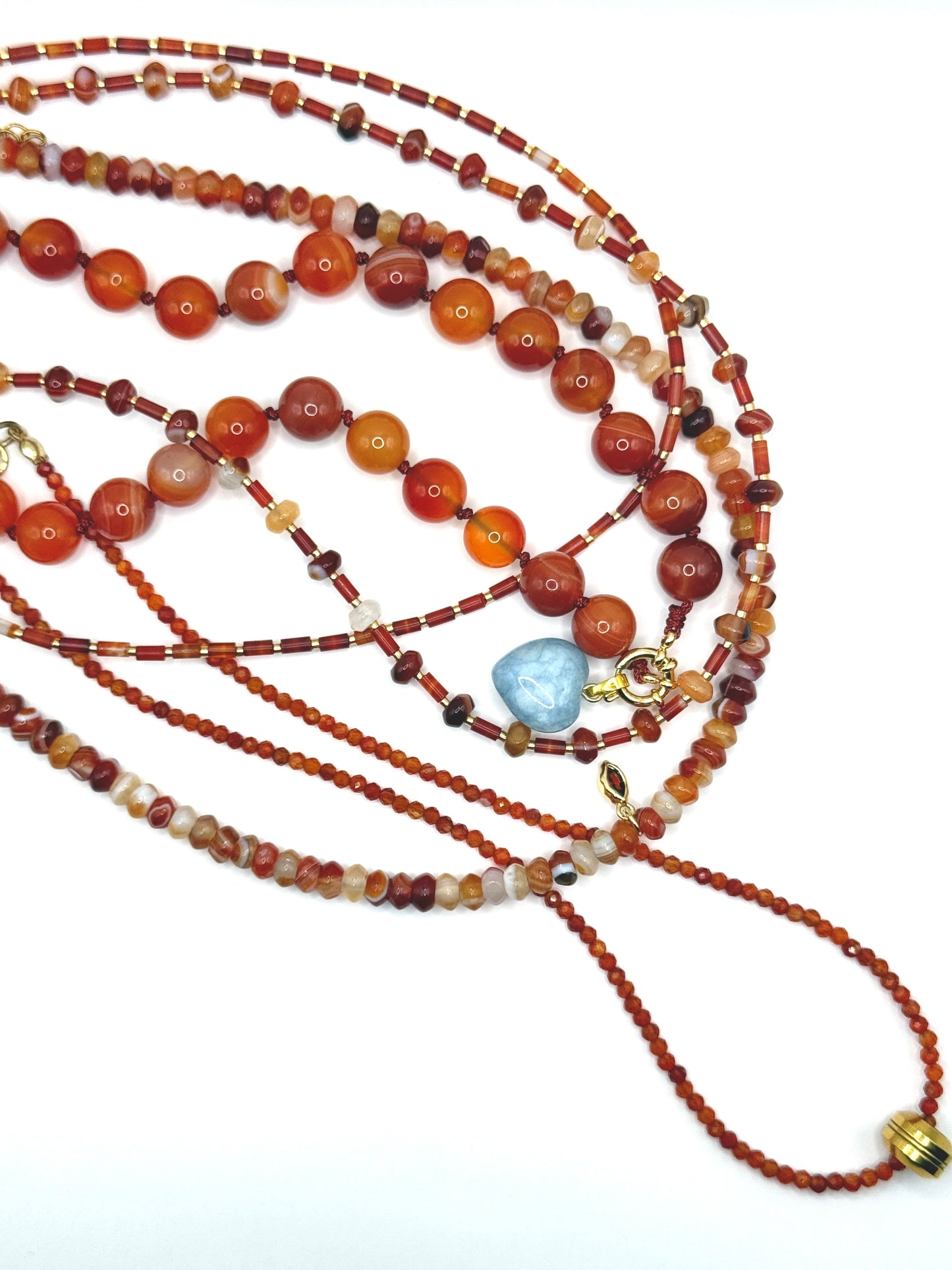Carnelian Heart Drop Necklace