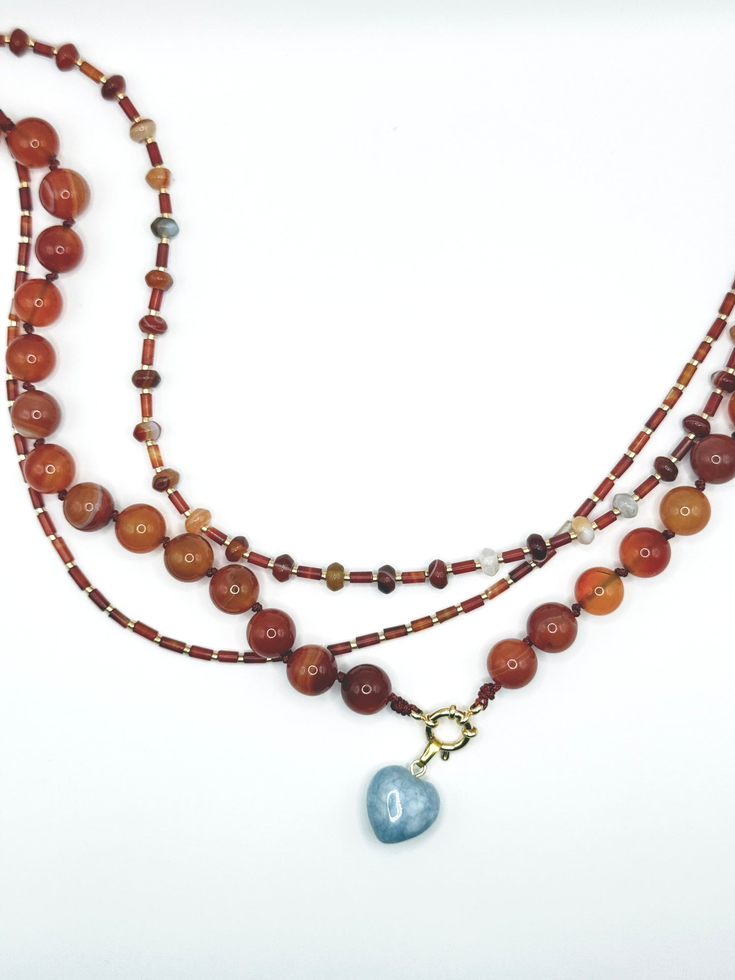 Carnelian Heart Drop Necklace