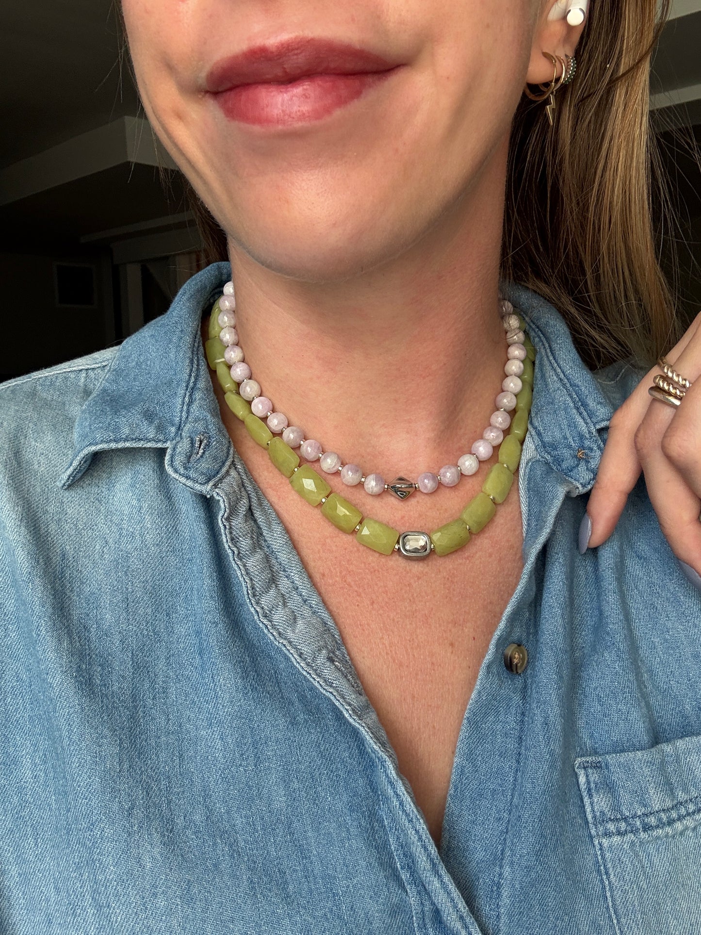 Lemon Jade Bling Drop Necklace