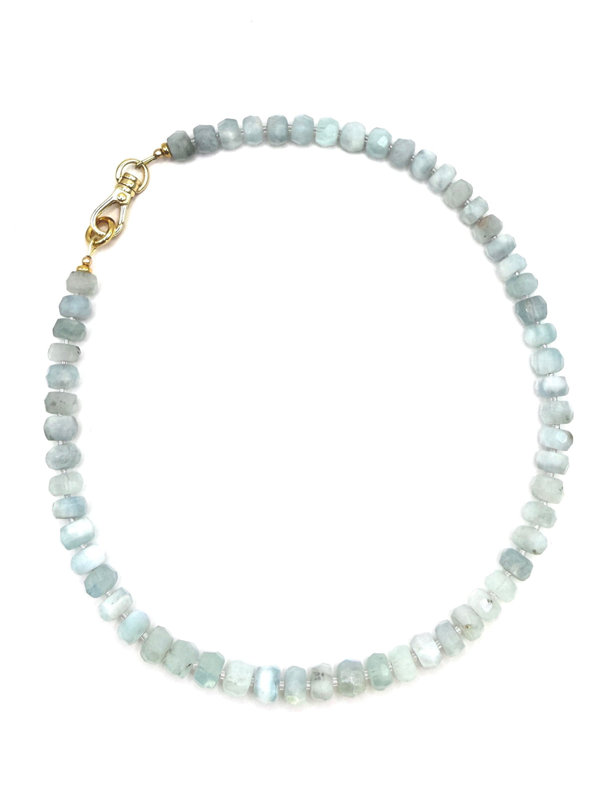 Blue Aquamarine Wheel Necklace