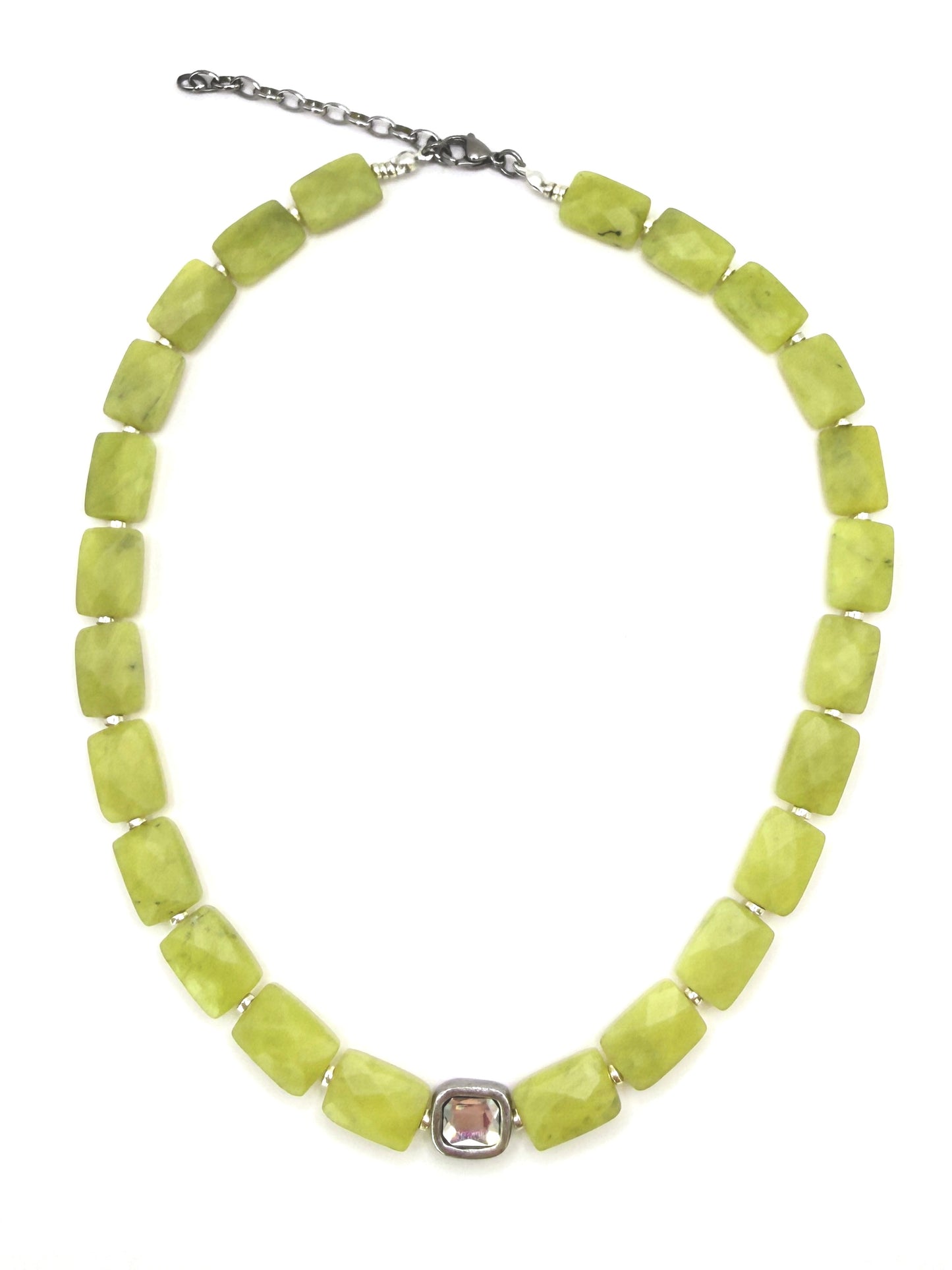 Lemon Jade Bling Drop Necklace
