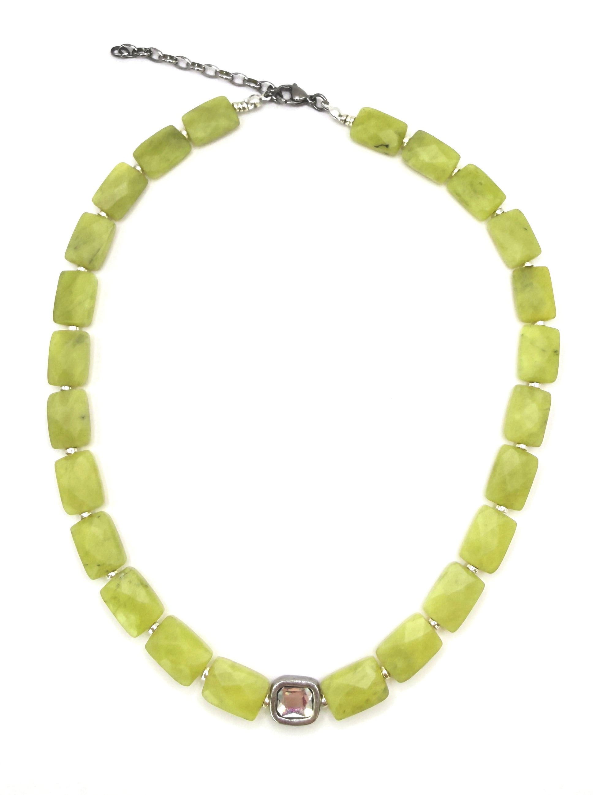Lemon Jade Bling Drop Necklace