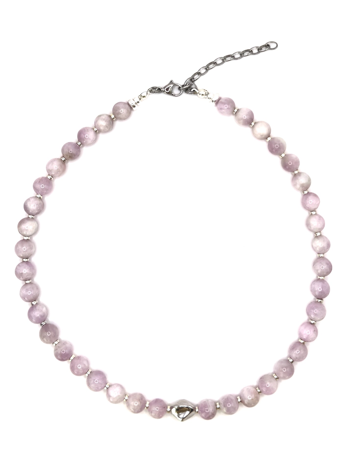 Kunzite & Silver Drop Necklace