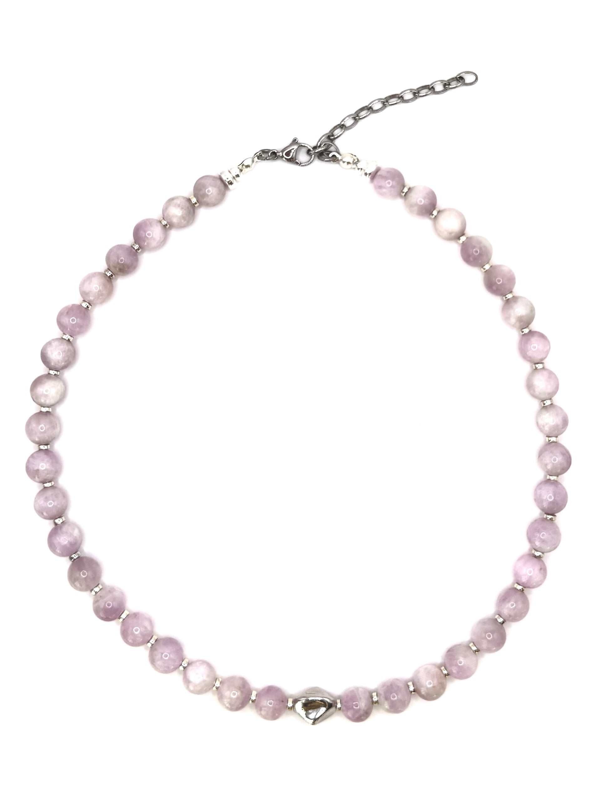 Kunzite & Silver Drop Necklace