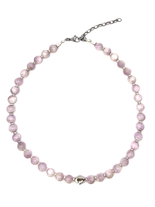 Kunzite & Silver Drop Necklace