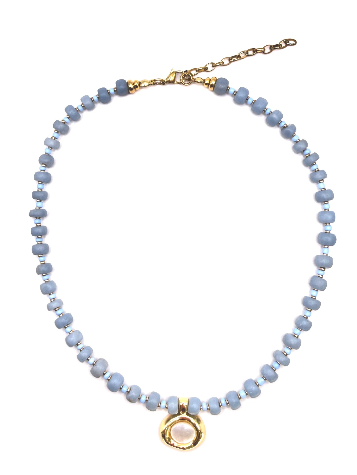 Angelite Pearl Drop Necklace