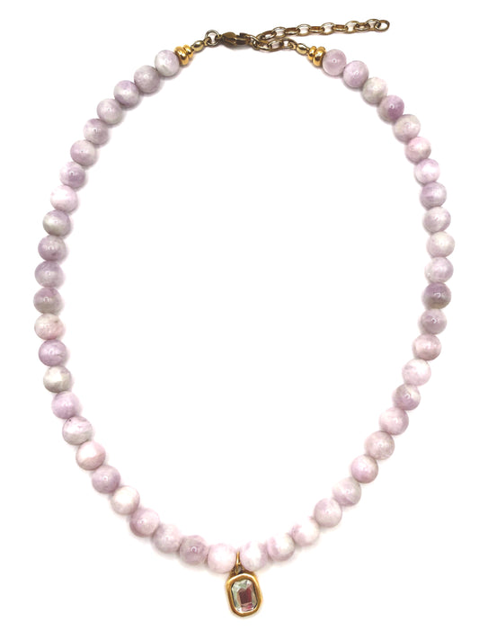Kunzite Bling Drop Necklace