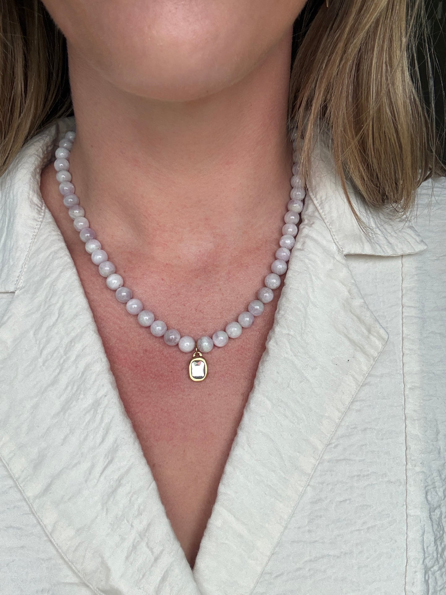 Kunzite Bling Drop Necklace
