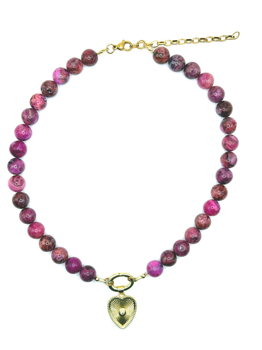 Big Heart - Ruby Crazy Lace Agate Rounds