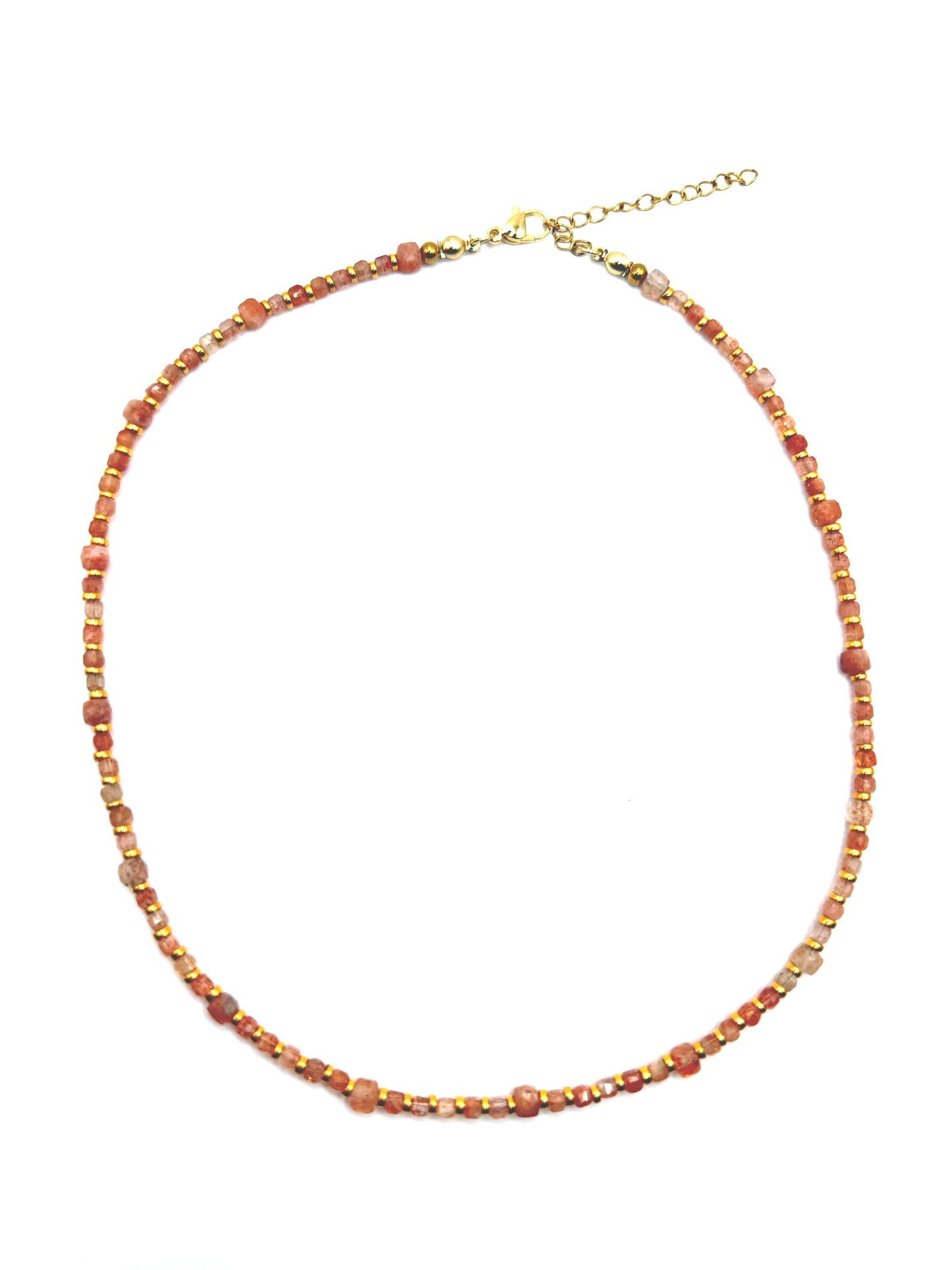 Layer Necklace - Sunstone Cubes