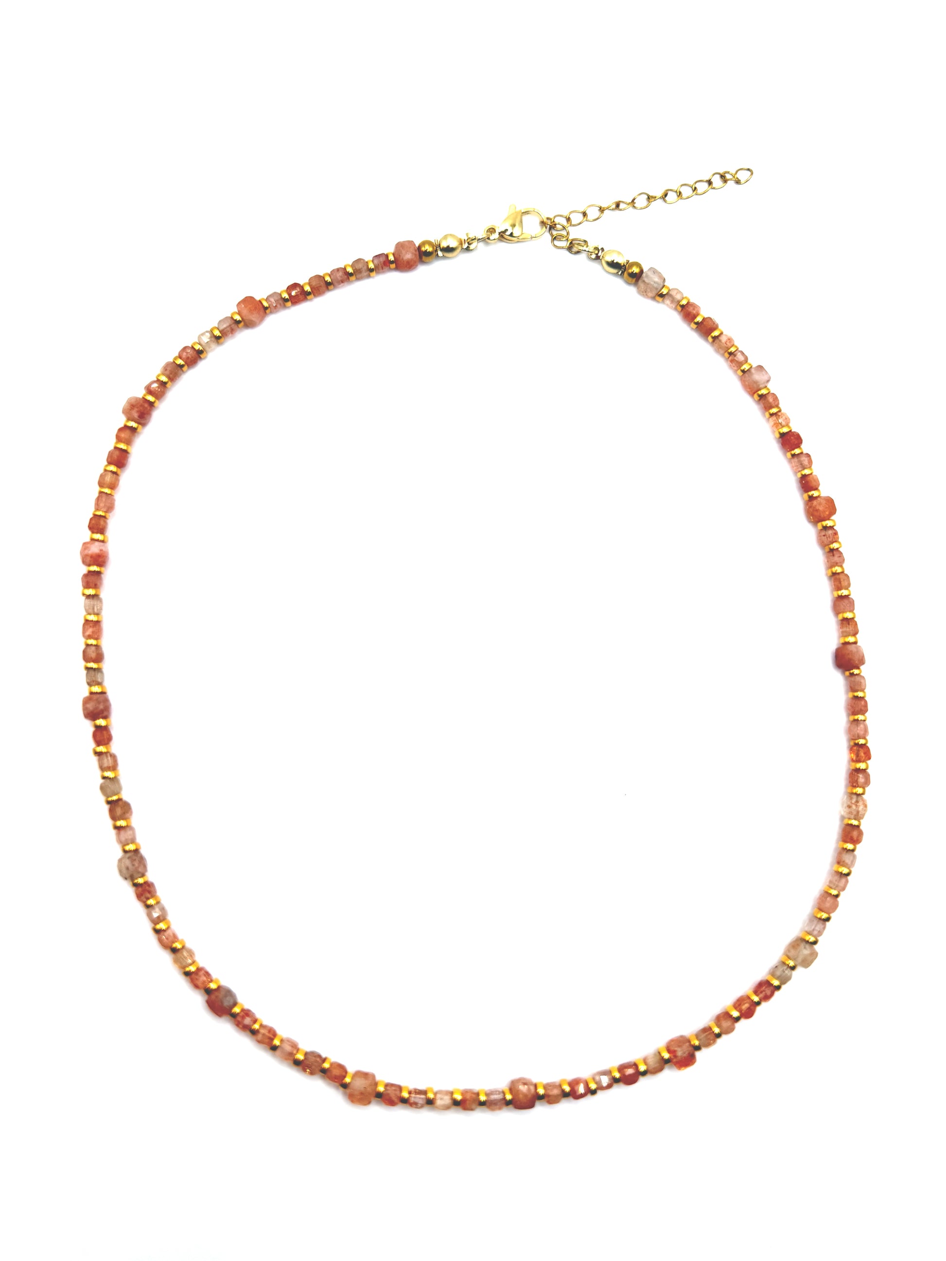 Layer Necklace - Sunstone Cubes